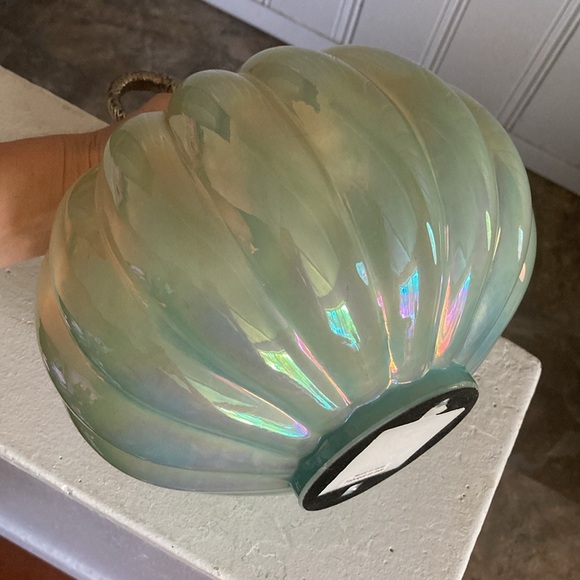 11”Handmade in India- LED Light Up- OMBRE Glass Decorative Pumpkin w/ Metal Stem - Picture 14 of 17